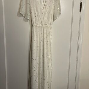 White Dress with gold Sparkles